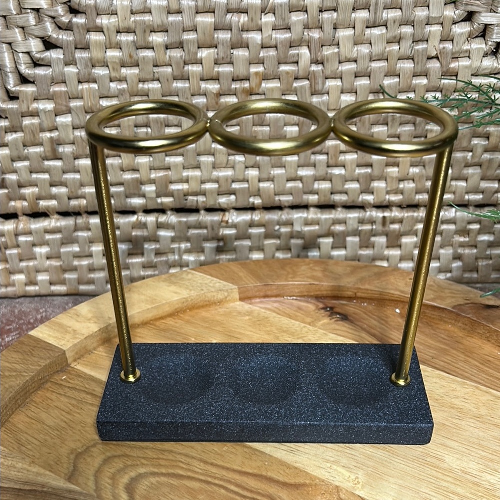 Threshold Toothbrush Holder Gold and Black Metal
